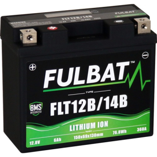 Lithiová baterie FULBAT LIFEPO4 YT12B-BS, YT14B-BS FULBAT 12V, 6AH, 360A, HMOTNOST 0,82 KG, rozměry 150X69X130