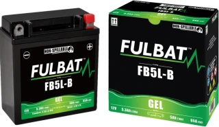 Gelová baterie / motobaterie FULBAT FB5L-B GEL, 12V, 5AH, 65A, rozměry 120 x 60 x 130 mm