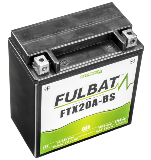 Gelová baterie / motobaterie FULBAT TX20A-BS GEL, 12V, 18AH, 270A, rozměry 150 x 87 x 161 mm 