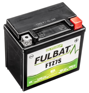 Gelová baterie / motobaterie FULBAT FTZ7S GEL, 12V, 6AH, 130A, rozměry 113 x 70 x 105 mm