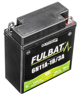 Gelová baterie / motobaterie FULBAT 6N11A-1B/3A GEL, 6V, 11AH, 90A, rozměry 121 x 58 x 130 mm