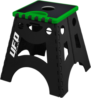 Pevný plastový motokrosový /enduro stojan pod motocykl UFO FOLDABLE STAND barva černá/zelená