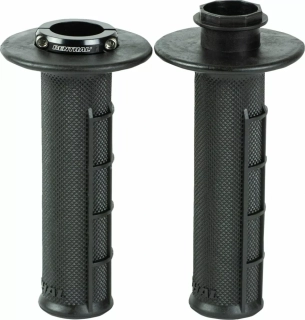 a Motokrosové rukojeti - gripy s lock-on RENTHAL GRIP R-WORKS ULTRATACKY G236 LOCK-ON 1/2 WAFFLE SOFT - SUPER LEPIVÉ, barva černá/šedá, pár 