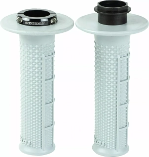 a Motokrosové rukojeti - gripy s lock-on RENTHAL GRIP G238 LOCK-ON TAPERED 1/2 WAFFLE SOFT barva černá/šedá, pár 