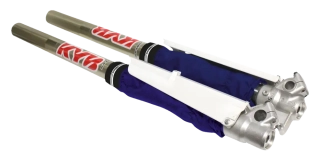 Textilní chrániče na vidlice / chrániče vidlic BLACKBIRD RACING FORK SEAL PROTECTOR - DLOUHÁ VERZE, pro vidlice o průměru 45 až 50 mm, barva modrá, pár