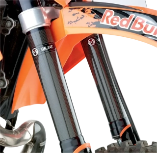 Carbonové/karbonové kryty vidlic MOOSE RACING CARBON FIBER FORK GUARDS pro motocykly GAS GAS, pár 