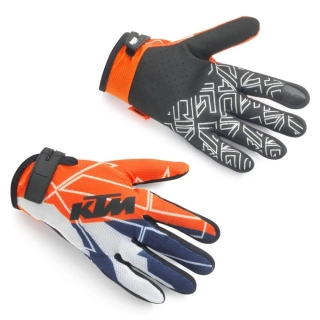 Dětské motokrosové textilní rukavice KTM KIDS GRAVITY-FX GLOVES modrá/oranžová/bílá, pár