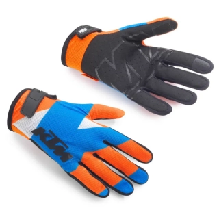 Dětské motokrosové textilní rukavice KTM KIDS GRAVITY-FX EDRIVE GLOVES modrá/oranžová/bílá, pár