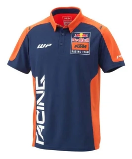 Pánské polo triko s krátkým rukávem KTM REPLICA TEAM POLO modrá/oranžová