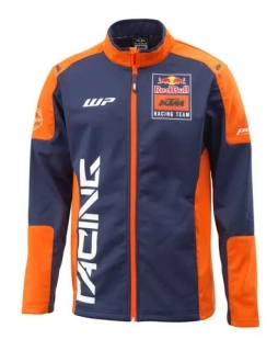 Softsheelová bunda bez kapuce na zip KTM REPLICA TEAM SOFTSHELL JACKET modrá/oranžová