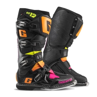 a Motokrosové boty Gaerne SG 12 LIMITOVANÁ EDICE černá/oranžová/žlutá/pink velikost 46