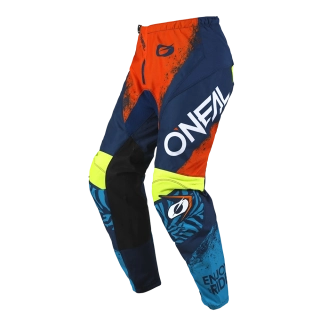 a Dětské motokrosové / enduro kalhoty ONEAL ELEMENT SHOCKER barva modrá/oranžová velikost 24