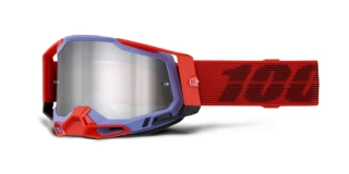 a Motokrosové brýle 100% RACECRAFT 2 CLEAT stříbrné zrcadlovým objektivem