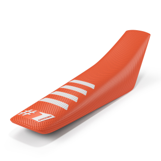 Potah sedla ONEGRIPPER SEAT COVER RIBBED barva oranžová/bílá rozměr 91x40 cm