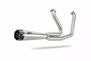 Výfukový systém motocyklu ZARD FULL KIT EXHAUST SYSTEM 2:1 pro motocykl HARLEY DAVIDSON FAT BOB 114 rok 2017-2024 viz popis, barva stainless steel / saténový chrom