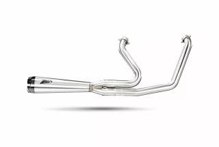 Výfukový systém motocyklu ZARD FULL KIT EXHAUST SYSTEM 2:1 pro motocykl HARLEY DAVIDSON BREAKOUT / FAT BOY rok 2017-2024 viz popis, barva leštěný chrom / černá koncovka