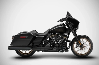 Homologované koncovky výfuku motocyklu ZARD SLIP ON MUFFLERS HOMOLOGACE E5 pro motocykl HARLEY DAVIDSON STREET GLIDE ST / STREET GLIDE SPECIAL rok 2021-2023 viz popis, barva černá