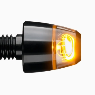 Homologovaný led motocyklový blinkr MOTOGADGET MO.BLAZE PIN pozice montáže zadní nebo přední, balení 1 kus, barva černé tělo/čiré zakončení blinkru