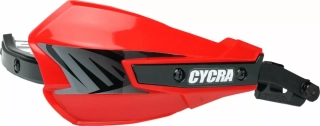 Chrániče páček / kryty rukou s hliníkovou výztuhou CYCRA VORTEX HAND GUARDS UNIVERSAL U-CLAMPS barva červená/černá, pár 