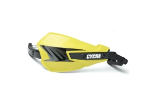 Chrániče páček / kryty rukou s hliníkovou výztuhou CYCRA VORTEX HAND GUARDS UNIVERSAL U-CLAMPS barva žlutá/černá, pár 