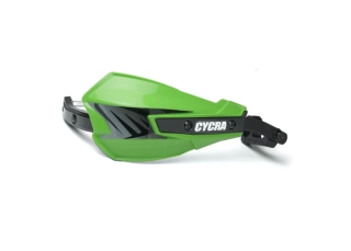 Chrániče páček / kryty rukou s hliníkovou výztuhou CYCRA VORTEX HAND GUARDS UNIVERSAL U-CLAMPS barva zelená/černá, pár 