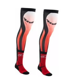 Motokrosové nadkolenky / vysoké ponožky ALPINESTARS SOCK KNEE BRACE  barva červená/bílá velikost L/XL - EUR 42-48