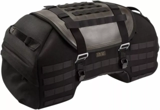 Zadní sedadlová motocyklová textilní brašna SW MOTECH LEGEND GEAR TAILBAG LR2 barva černá/hnědá, celkový objem 48 litrů 