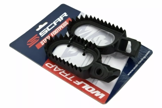 Ocelové stupačky motocyklu SCAR FOOTPEG STEEL KTM rok 2023-2025 viz popis, barva černá, pár 