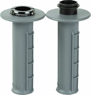 A Motokrosové rukojeti - gripy s lock-on systémem RENTHAL GRIPS LOCK-ON HALF WAFFLE MEDIUM SMĚS G235 - pár, barva šedá