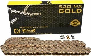 Motocyklový řetěz PROX DRIVE CHAIN 520 MX počet článků 120, barva zlatá