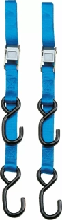 Upínací kurty s háky - přepravní popruhy PARTS UNLIMITED HEAVY DUTY CAM BUCKLE TIE DOWNS délka 183 cm, barva modrá s háky, pár 