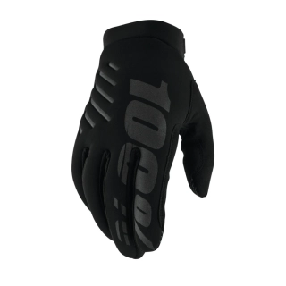Dětské motokrosové rukavice do chladného počasí 100% BRISKER BLACK