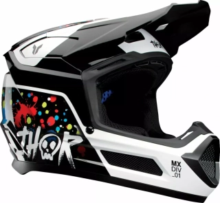 Dětská motokrosová přilba THOR FLEET YOUTH SPLAT barva navy modrá/bílá