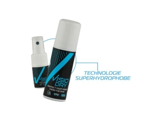 Nástřik odpuzující vodu , dokonalá ochrana pro brýle, plexi a hledí VISIODRY SUPERHYDROFÓBNÍ AEROSOL balení 35 ml