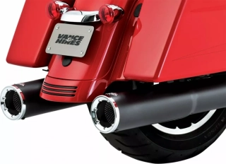 Koncovky výfuku VANCE & HINES HI-OUTPUT SLIP-ONS typ 46463 pro HARLEY DAVIDSON TOURING rok 2017-2023 viz popis, barva černá/ceramic, vnější průměr 11,5 cm (4-1/2") 