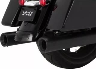 Koncovky výfuku VANCE & HINES ELIMINATOR 400 SLIP ON MUFFLERS typ 46714 pro HARLEY DAVIDSON FLHT/FLHTK/FLHX rok 2017-2024 viz popis, barva černá, průměr 10 cm (4") 