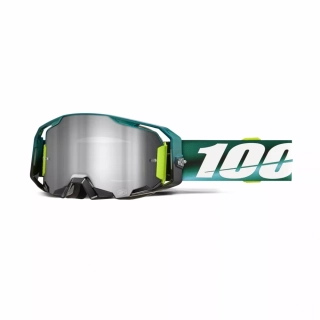 Motokrosové / enduro brýle 100% ARMATIC POLARITY ZELENÁ/ČERNÁ zrcadlový stříbrný objektiv, 50060-00011