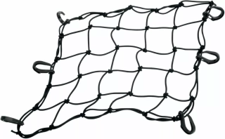 Síť - popruh - pavouk na zavazadla DRAG SPECIALTIES CARGO NETS černá 38x38 cm plastové háky 