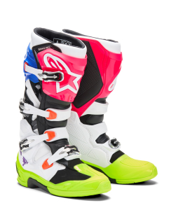 A Motokrosové boty / mx obuv ALPINESTARS TECH 7 LIMITOVANÁ EDICE HAY barva multicolor (bílí/žlutá fluo/modrá/růžová/oranžová,fialová) velikost 44,5
