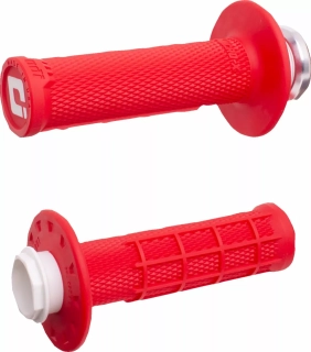 Dětské motokrosové gripy / rukojeti pro dětské motocykly ODI MICRO-X HALF-WAFFLE V2 LOCK-ON GRIP SET barva červená