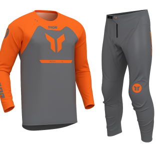 A Dětský motokrosový komplet kalhot a dresu THOR RIDEMODE RACEWEAR barva menace charcoal velikost 28+XL