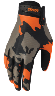 Motokrosové / enduro / mtb rukavice THOR LAUNCHMODE HUNTER barva oranžová/černá