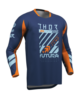 Motokrosový / enduro dres THOR LAUNCHMODE FUTURA barva navy/oranžová 
