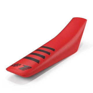a Potah sedla ONEGRIPPER SEAT COVER RIBBED barva oranžová/bílá rozměr 91x40 cm
