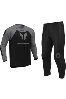 A Motokrosové - enduro kalhoty a dres / motokrosový - enduro komplet THOR RIDEMODE MENACE barva černá/šedá velikost 38+2XL