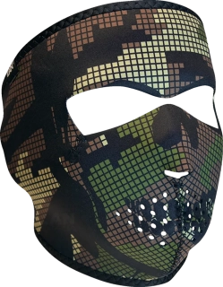 Ochranná neoprenová maska na obličej ZANHEADGEAR DIGI WOOD CAMO SKULL