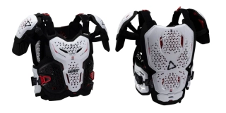 a Kombinovaný chránič hrudi,zad a ramen LEATT 5.5 PRO EVO CHEST PROTECTOR barva bílá/černá velikost L/XL