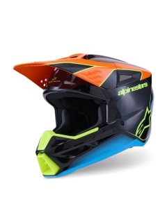 a Motokrosová přilba ALPINESTARS SM3 / SM-3 / S-M3 / 8300526-1455 FRAY černá/oranžová/žlutá velikost L