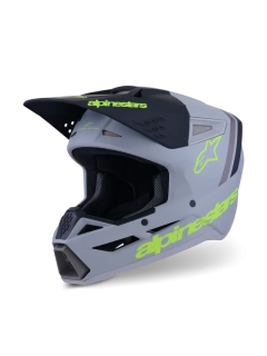 Motokrosová přilba ALPINESTARS SM3 / SM-3 / S-M3 / 8300726-9510 RADIUM černá/šedá/žlutá fluo