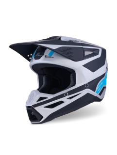Motokrosová přilba ALPINESTARS SM3 / SM-3 / S-M3 / 8300926-1949 HEAT stříbrná/modrá/černá